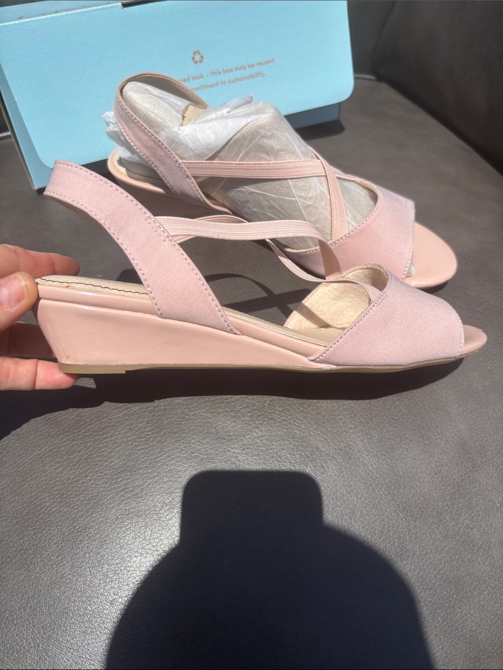 Life Stride Blush Pink Crisscross Slingback Sandals - Women sz 8.5 new - Picture 3 of 7